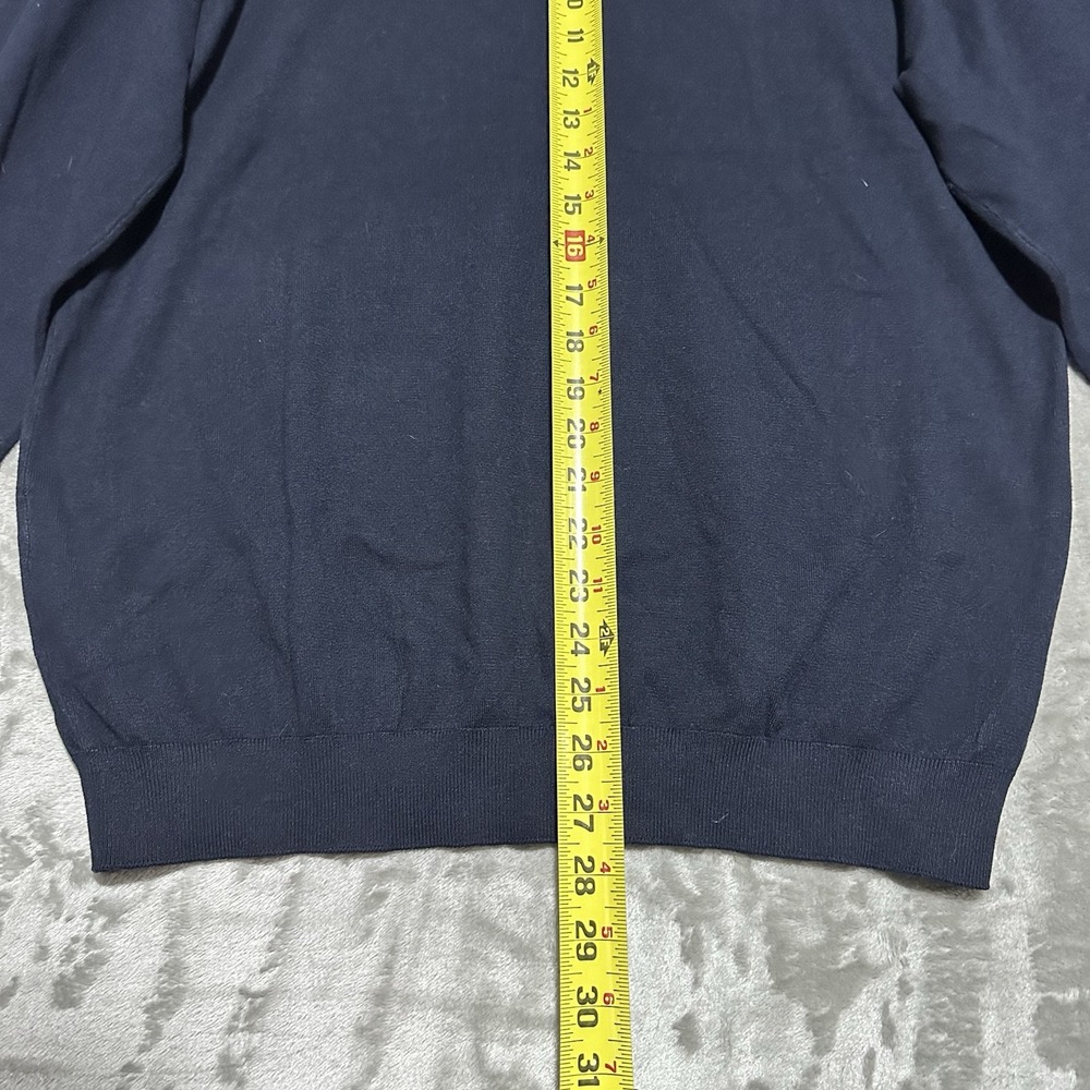 Zara Mens Turtleneck Sweater Mens Sz XL Blue Minimalist Ivy League Dark Academia - Picture 10 of 10